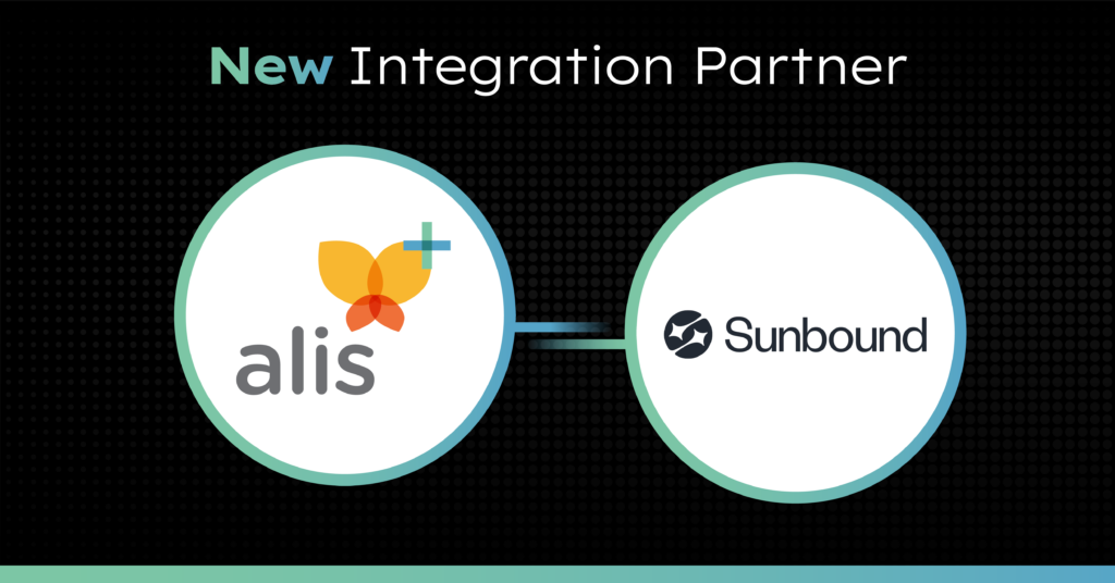 Sunbound and ALIS integration partnership announcement.